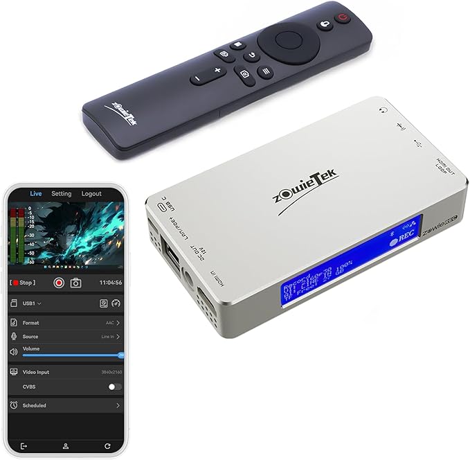 zowietek HDMI 4K Videorekorder 30fps DVR für Camcorder, Konsolen, Laptops, TV Aufnahme