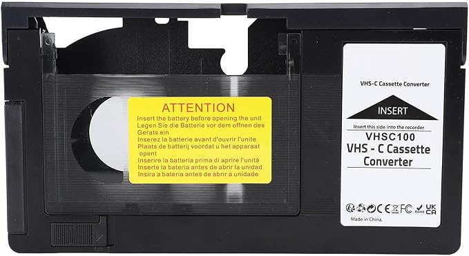 Yanmis Kassettenadapter 2025 für S-VHS C, S-VHS, VHS C, VHS Bänder - Konverter mit Wiedergabe- und Aufnahmefunktion